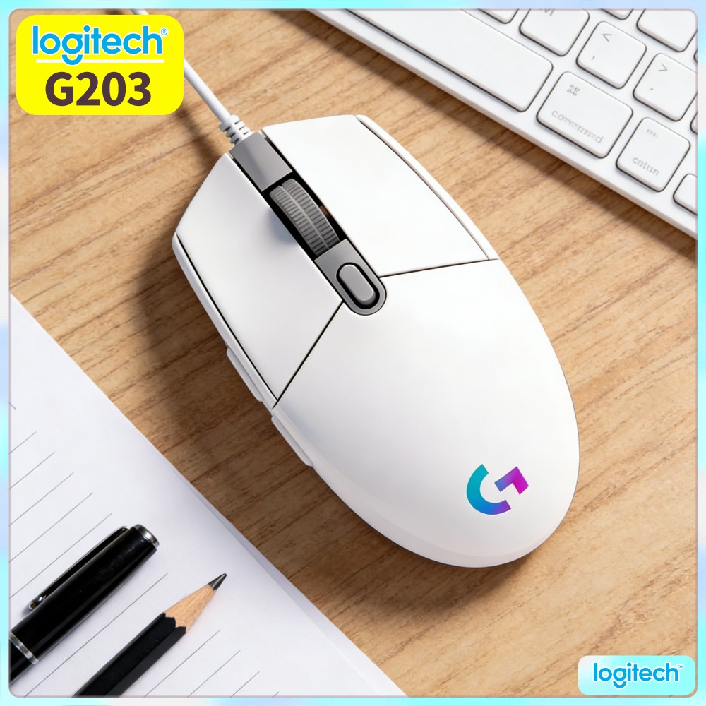 Logitech Mouse G203 - ماوس الألعاب السلكي لوجيتك G203، مريح