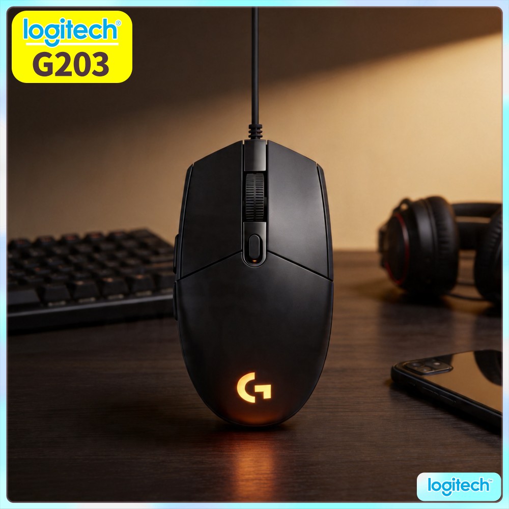 Logitech Mouse G203 - ماوس ألعاب لوجيتك G203 سلكي مع