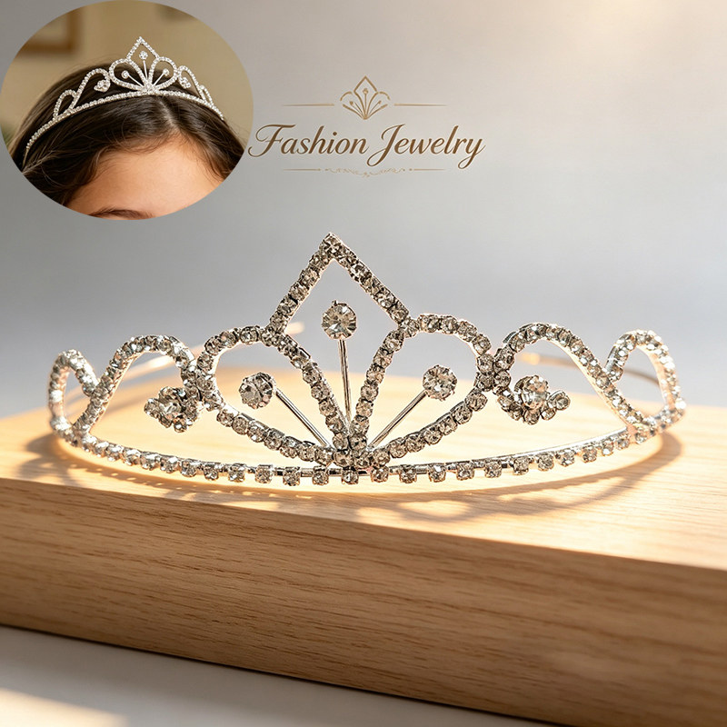 تاج زفاف فضي اللون مرصع بالأحج - مراجعة Tech Accessories Women وسعره