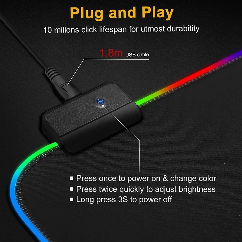 لوحة ماوس بإضاءة LED RGB غطاء  - مراجعة Mouse Charging Pad وسعره
