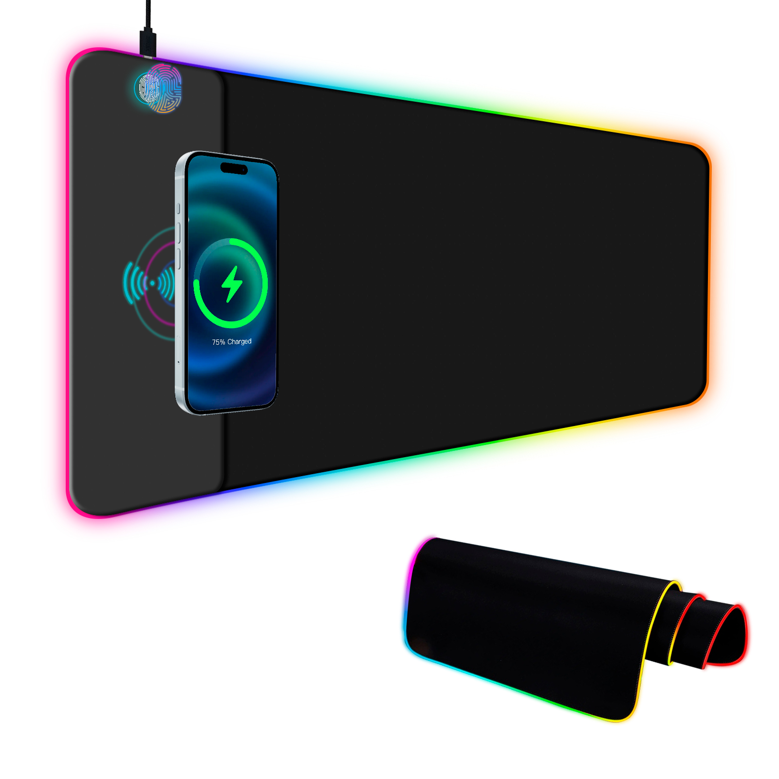لوحة ماوس ألعاب RGB للشحن اللا - مراجعة Mouse Charging Pad وسعره