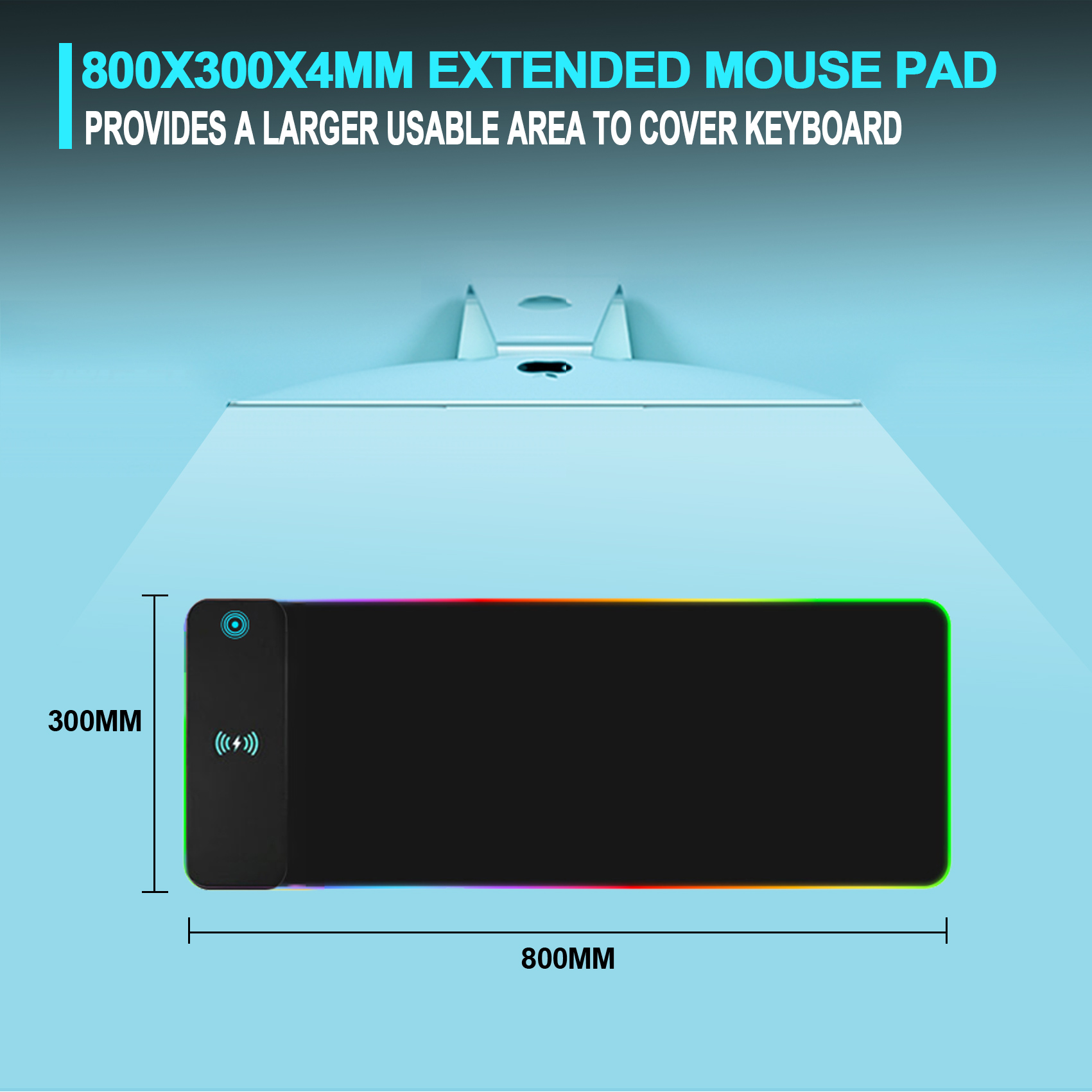 لوحة ماوس ألعاب RGB للشحن اللا - مراجعة Mouse Charging Pad وسعره